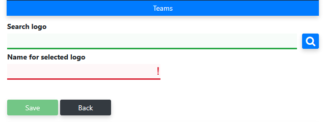 Search shared team logos